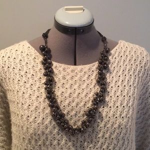Gunmetal grey metal bead necklace